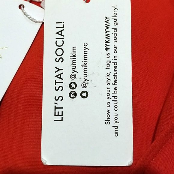 Yumi Kim Red Trapeze Swing Dress XS Womens Tie Front Cut Out Mini NEW $178 - Picture 8 of 14